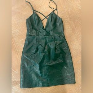 Green Snakeskin Mini Dress, Size S